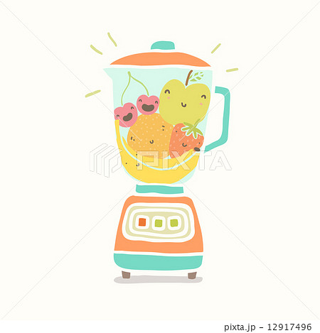 Blender full of funny fruits.  12917496