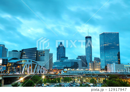 Downtown Atlanta at night time Downtown Atlanta at night time 12917947