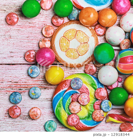 lollypop and chewing gum lollypop and chewing gum 12918344