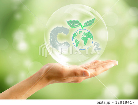 Soap bubbles on green natural background 12919417