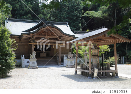 香川県三豊市.讃岐国二宮「大水上神社」本殿拝殿と時雨灯籠 12919553