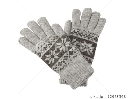 pair of knittet winter gloves pair of knittet winter gloves 12923568