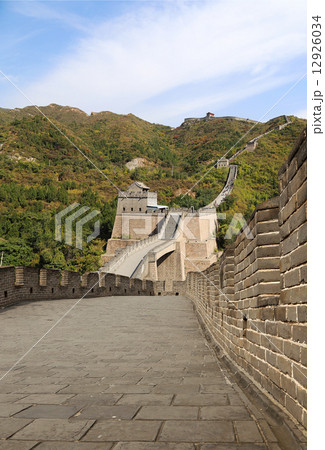 View of one of the most scenic sections of the Great Wall of China, north of Beijing View of one of the most scenic sections of the Great Wall of China, north of Beijing 12926034