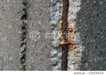 rusty steel rebars in old concrete rusty steel rebars in old concrete 12926629