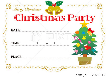 クリスマスパーティの招待状のイラスト素材