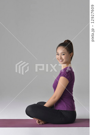 Asian lady after yoga 12927609