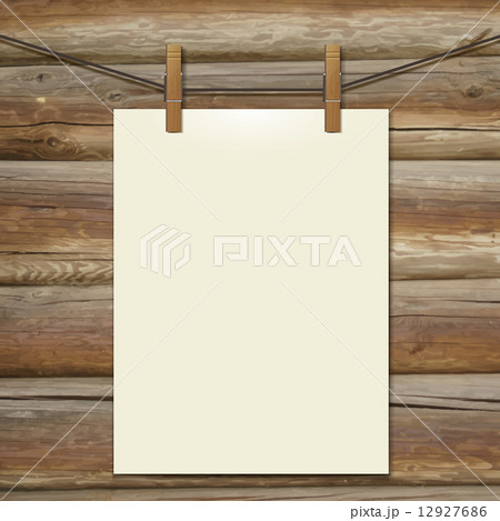 template white bumani hanging on clothespins 12927686