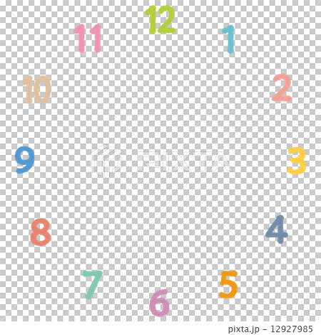 時計 数字のイラスト素材
