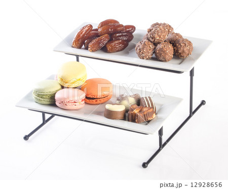 tray. three tier serving tray on a background. 12928656