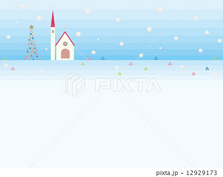 冬風景 教会のイラスト素材