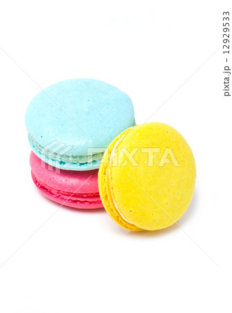 Colorful three macaroons isolated on white. Colorful three macaroons isolated on white. 12929533