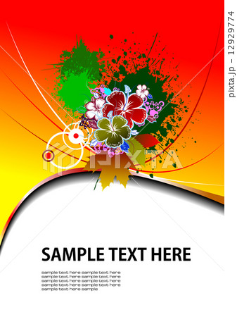 Cover for brochure with grunge floral background 12929774
