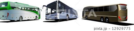 Three Tourist buses. Coach 12929775