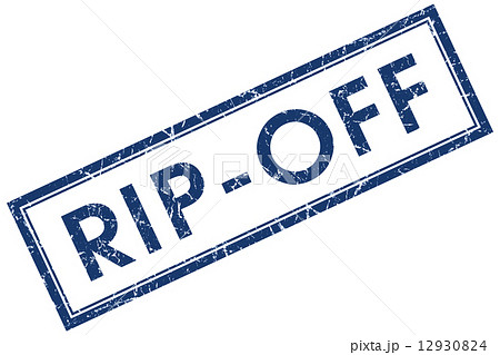 rip off blue square stamp isolated on white background 12930824