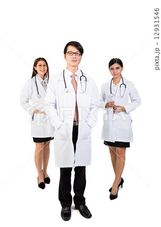 A team of three medical doctors A team of three medical doctors 12931546