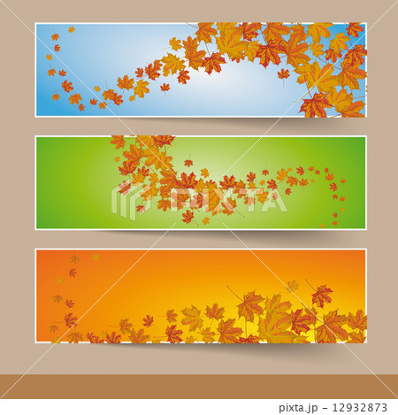 Three Colored Autumn Banners PiAd 12932873