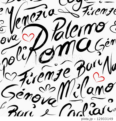 Travel Italy destination city names seamless pattern Travel Italy destination city names seamless pattern 12933149