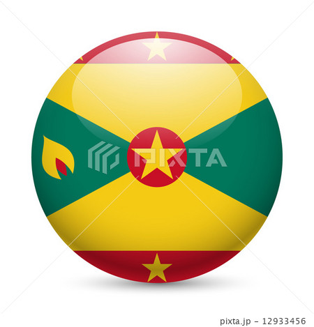 Round glossy icon of Grenada 12933456