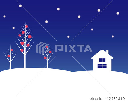 冬景色 イルミネーションのイラスト素材
