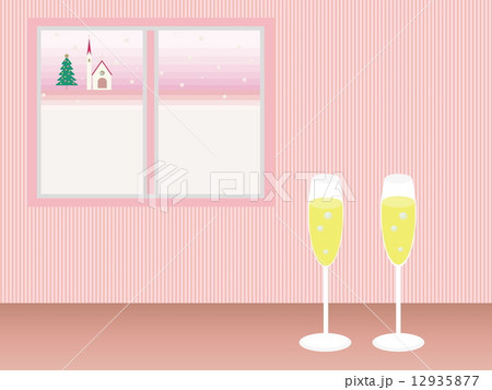 冬風景 窓 スパークリングワイン クリスマス 冬風景 窓 スパークリングワイン クリスマス 12935877