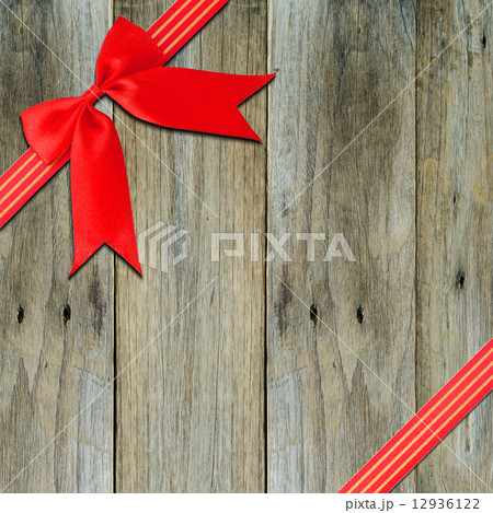 Red ribbon with corner bow 12936122