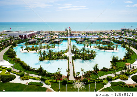 The view on a beach of modern luxury hotel, Antalya, Turkey The view on a beach of modern luxury hotel, Antalya, Turkey 12939171