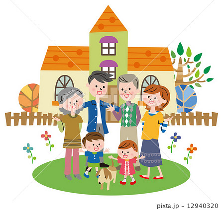 家と家族のイラスト素材 12940320 Pixta