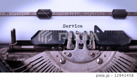 Vintage inscription made by old typewriter 12941458