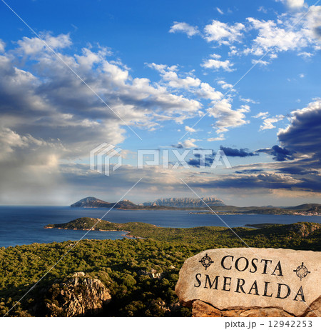 Sardinia coast with famous part of Costa Smeralda with amazing beaches in Italy Sardinia coast with famous part of Costa Smeralda with amazing beaches in Italy 12942253