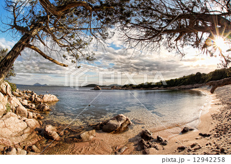 Costa Smeralda with amazing beach in Capriccioli, Sardinia 12942258