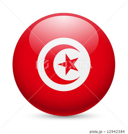 Round glossy icon of Tunisia 12942384