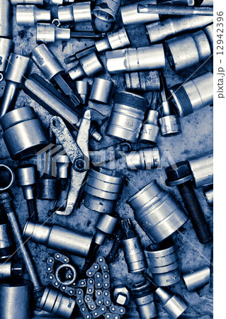 Assorted old hand tools background Assorted old hand tools background 12942396