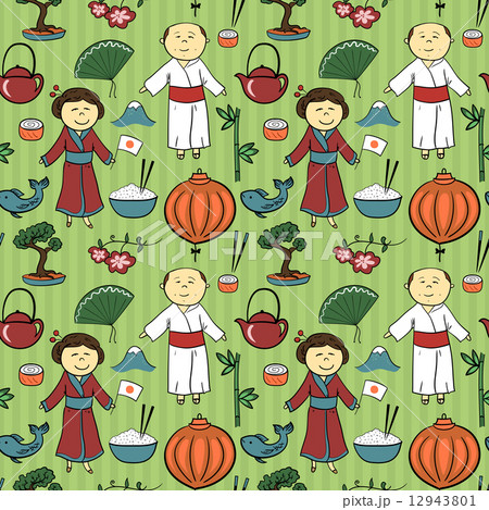 Japan culture vector seamless pattern Japan culture vector seamless pattern 12943801