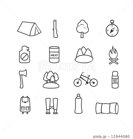 Camping equipment, vector icons Camping equipment, vector icons 12944080