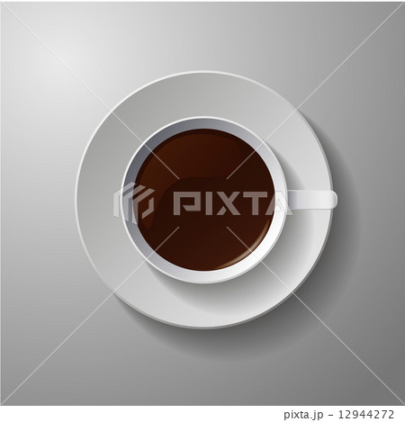 realistic classic white cup with coffee realistic classic white cup with coffee 12944272