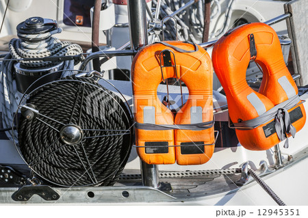 Safety equipment of modern yacht 12945351