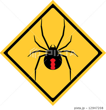セアカゴケグモ 注意標識 四角 セアカゴケグモ 注意標識 四角 12947208