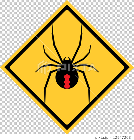 セアカゴケグモ 注意標識 四角 セアカゴケグモ 注意標識 四角 12947208