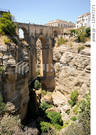 New bridge in Ronda, one of the famous white villages in M**laga New bridge in Ronda, one of the famous white villages in M**laga 12947271