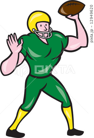 American Football QB Throwing Retroのイラスト素材 [12949620