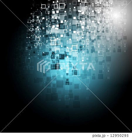 Blue tech squares dark background 12950293