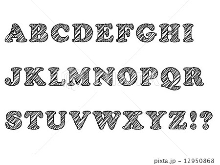 手書き風フォント Abcのイラスト素材 12950868 Pixta