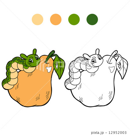 Coloring book (caterpillar and pear) 12952003