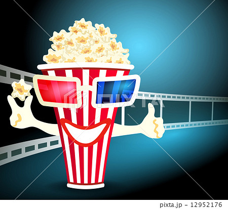 3d glasses put on a box with popcorn 3d glasses put on a box with popcorn 12952176