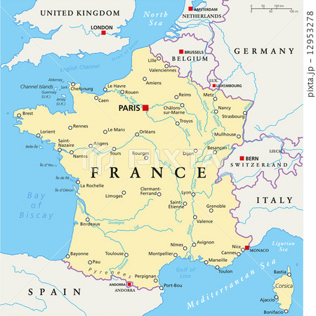 France Political Mapのイラスト素材