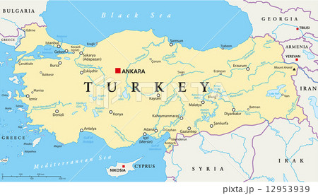 Turkey Political Map 12953939