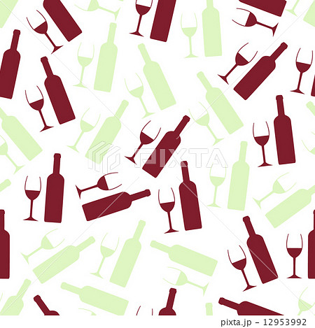 red and white wine glasses and bottle seamless pattern eps10 12953992