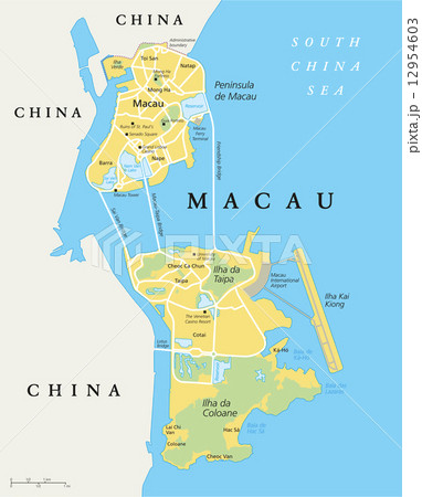 Macau Political Map Macau Political Map 12954603