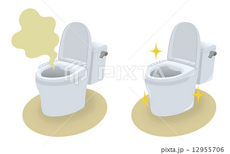 トイレの掃除前と掃除後 トイレの掃除前と掃除後 12955706