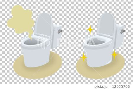 トイレの掃除前と掃除後 トイレの掃除前と掃除後 12955706